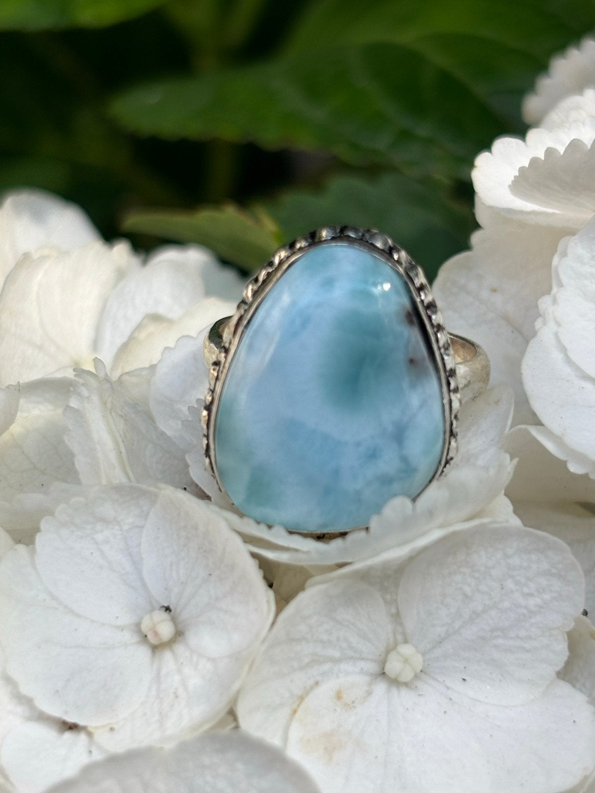 Larimar Ring Maat 17 - Zilveren Ring met Edelsteen, Sieraden, Tassen en Uiterlijk, Ringen, Blauw, Nieuw, Ophalen of Verzenden