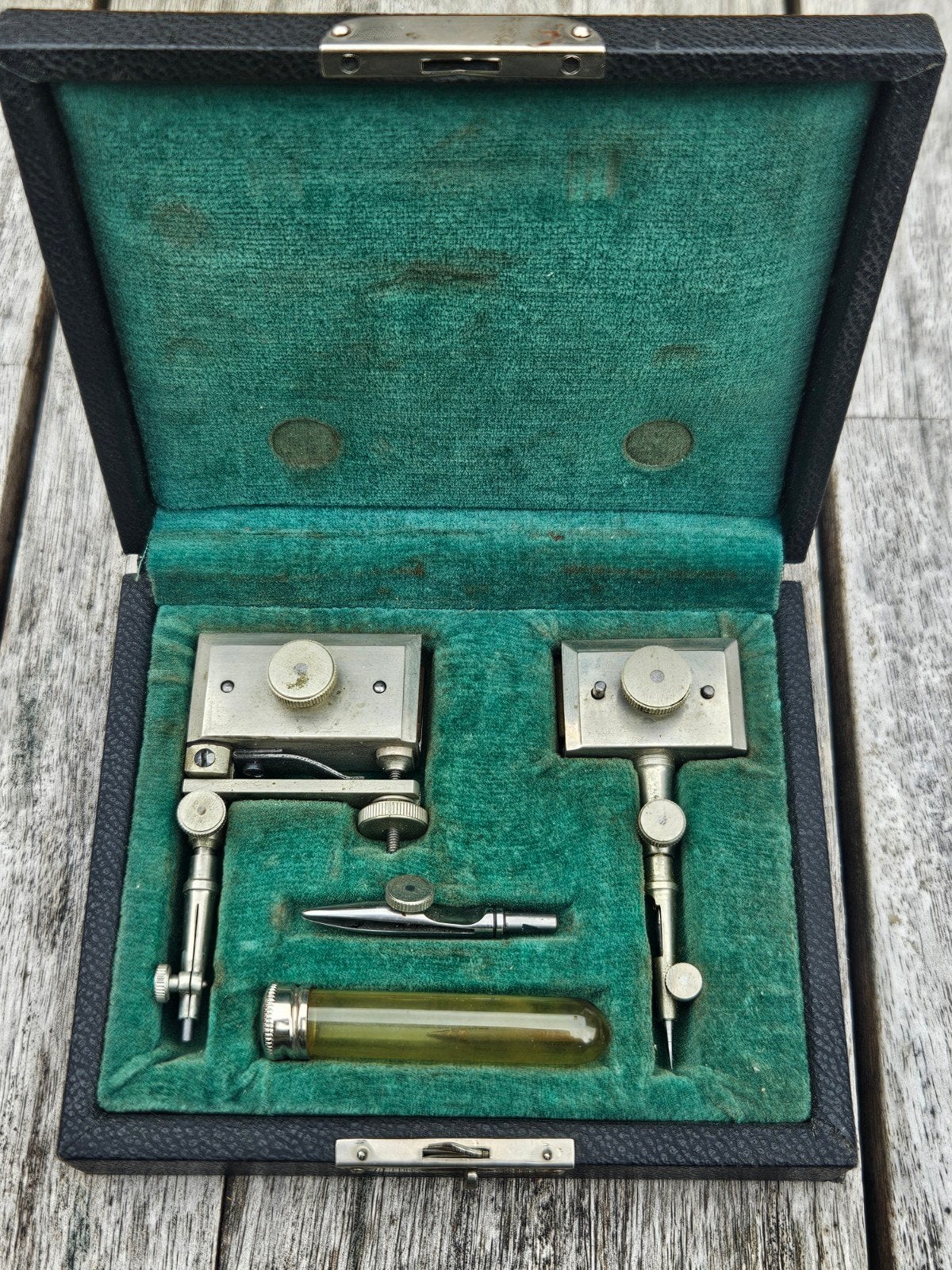 Antieke Tekenset Mantua U.S.C.E. in originele doos, Antiek en Kunst, Antiek | Gereedschap en Instrumenten, Ophalen of Verzenden