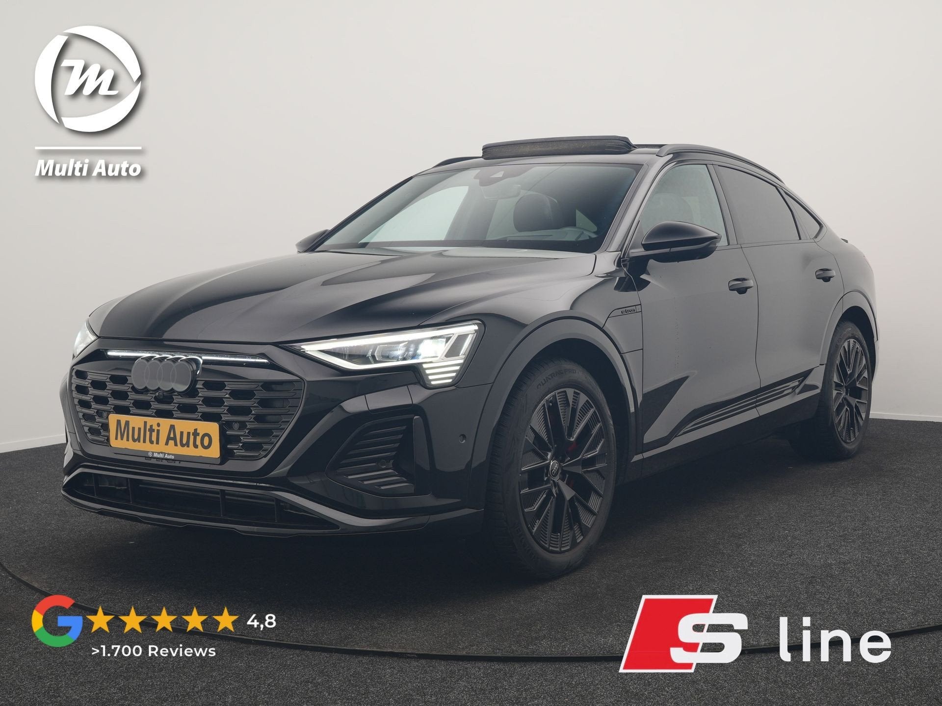 Audi Q8 Sportback e-tron 55 Quattro 2x S Line 114 kWh 408pk, Auto's, Automaat, Zwart, Automatische klimaatregeling, 600 km
