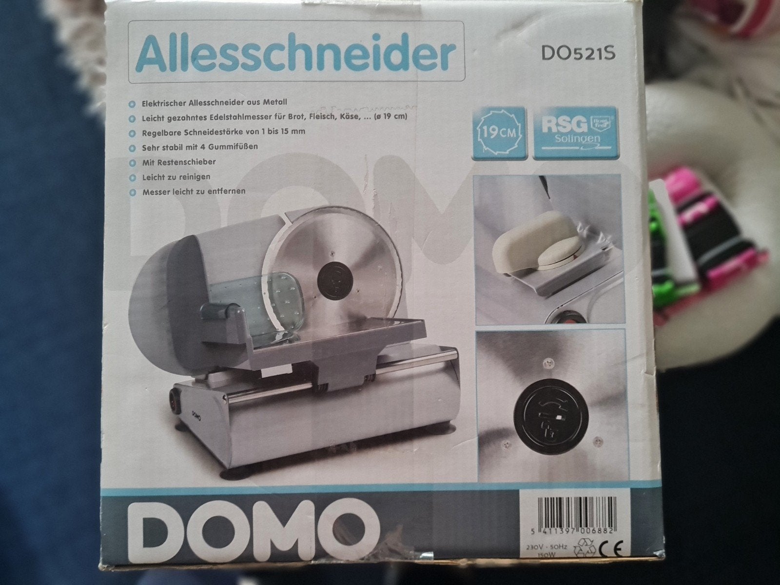 Domo Allessnijder voor brood, vlees en kaas - 19 cm, Huis en Inrichting, Ophalen, Zilver, Zo goed als nieuw, Metaal