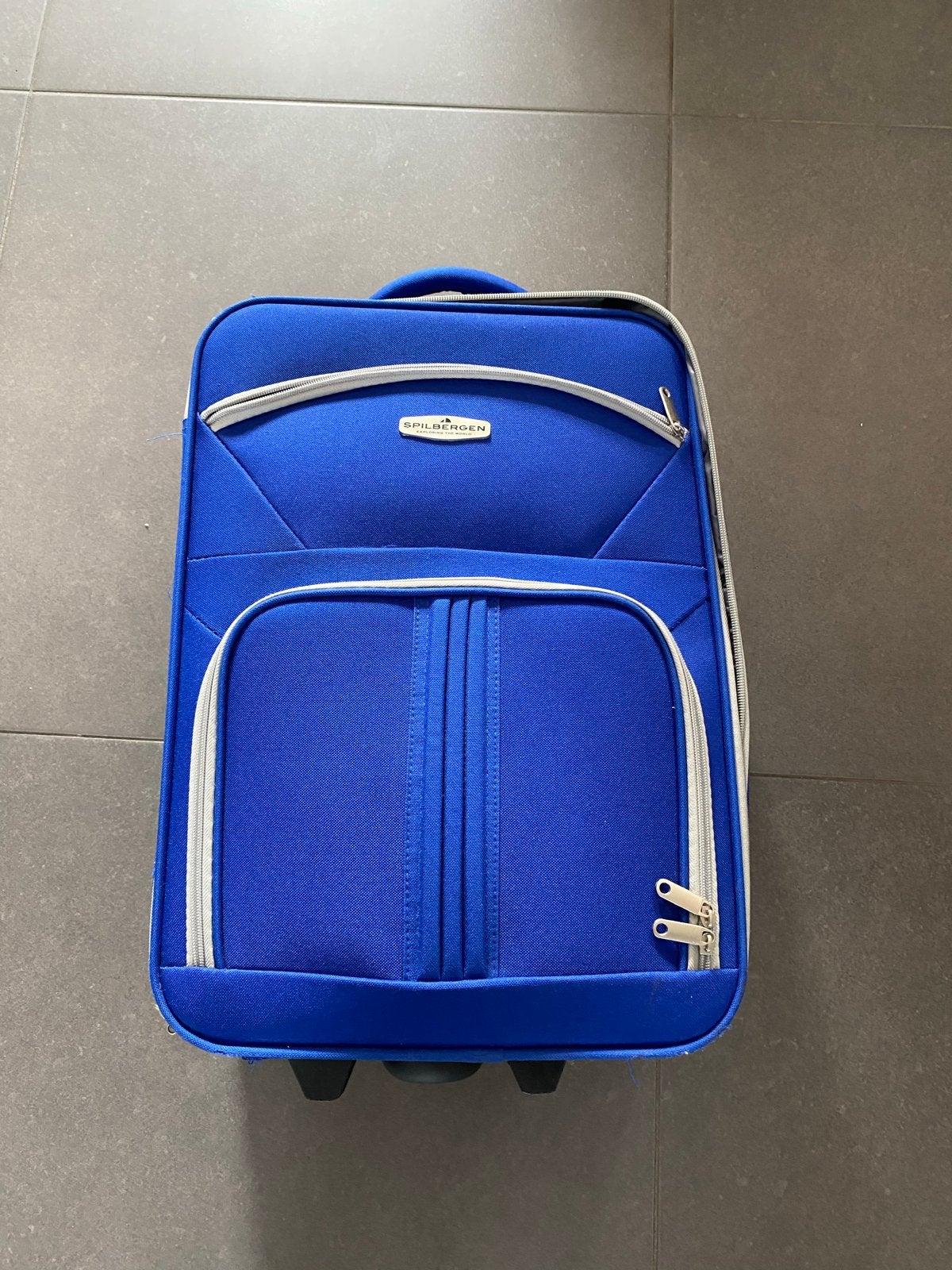 Blauwe Spilberger reiskoffer met wieltjes, Ophalen, Overige materialen, Gebruikt, 50 tot 60 cm