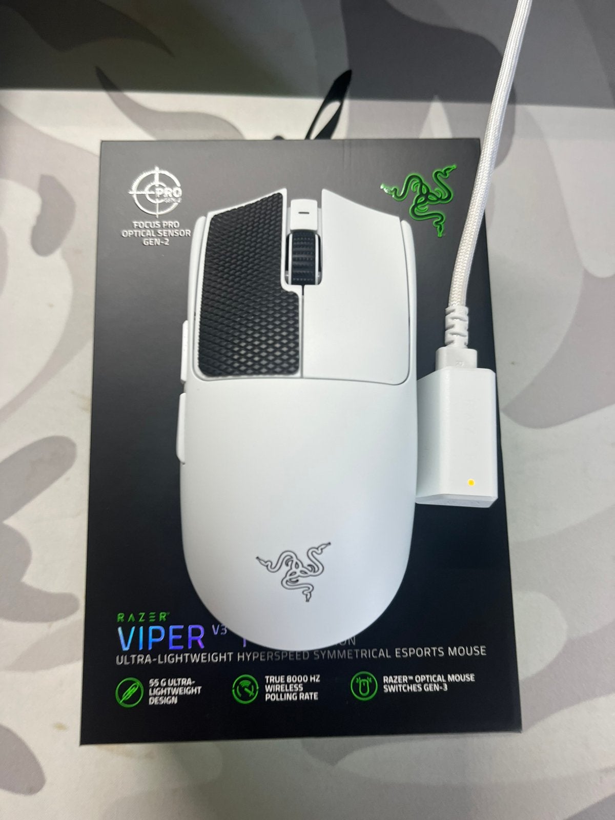Razer viper v3 pro wit, Computers en Software, Muizen, Ophalen, Rechtshandig, Muis, Gaming muis