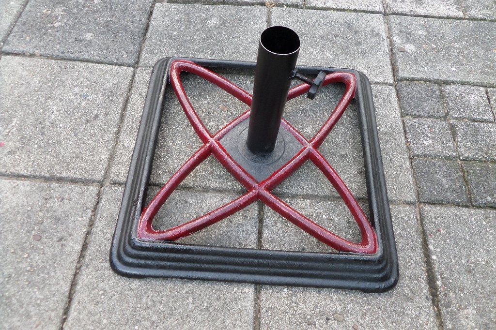 Parasolvoet - Smeedijzer - 15kg - 50x50x5cm, Ophalen, Zo goed als nieuw, Minder dan 1 meter, Parasolvoet