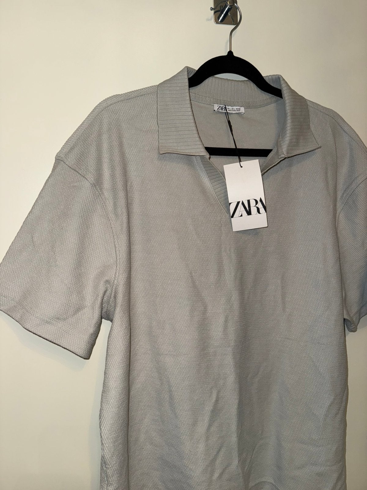 Grijze polo, korte mouwen, maat L, Zara, Ophalen of Verzenden, Nieuw, Maat 52/54 (L), Grijs