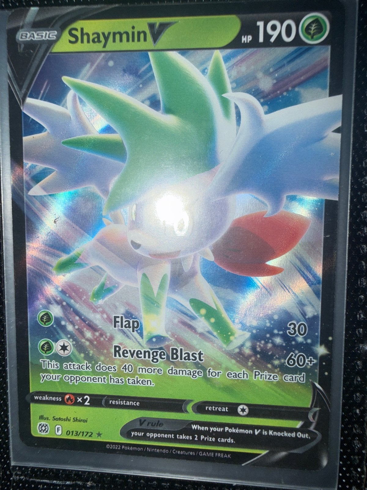 Shaymin V (013/172) Pokémon Kaart - Brilliant Stars, Ophalen of Verzenden, Zo goed als nieuw, Losse kaart, Foil