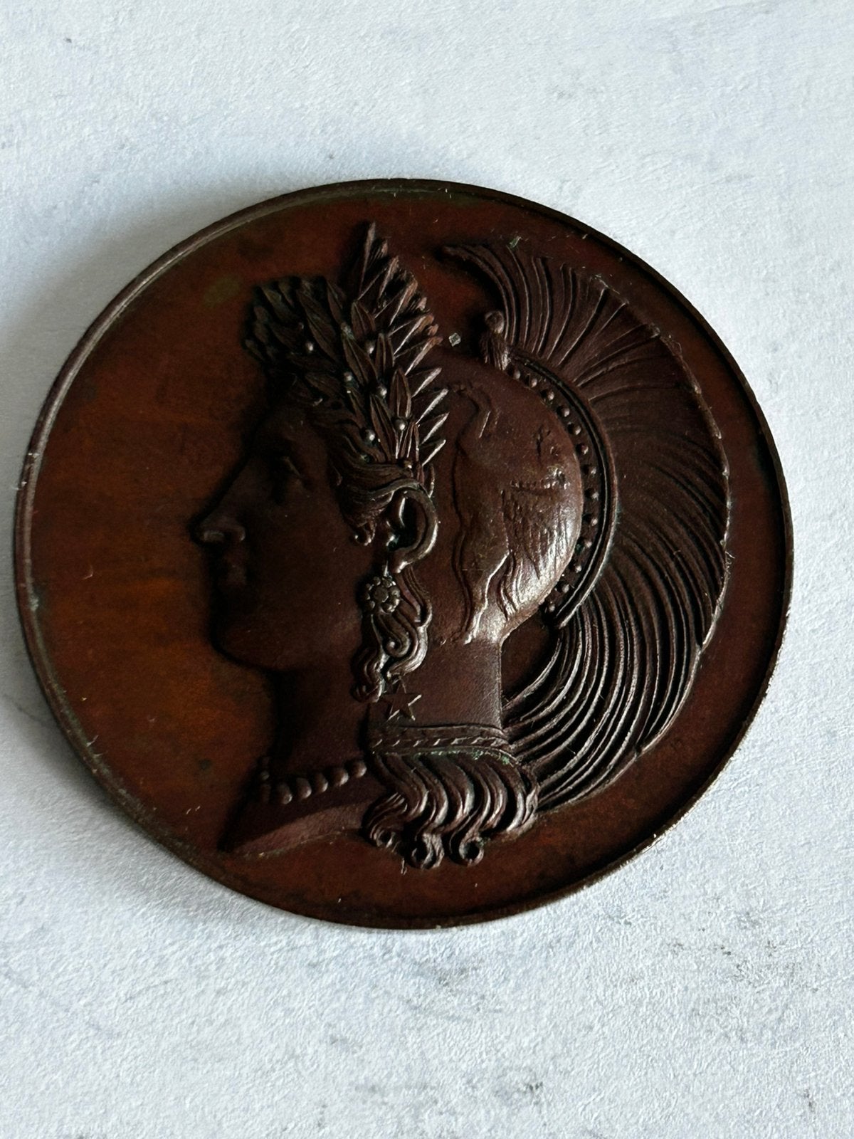 Antieke Vrijmetselaars Medaille 1876 / Athena Brons, Postzegels en Munten, Ophalen of Verzenden, Brons, Buitenland