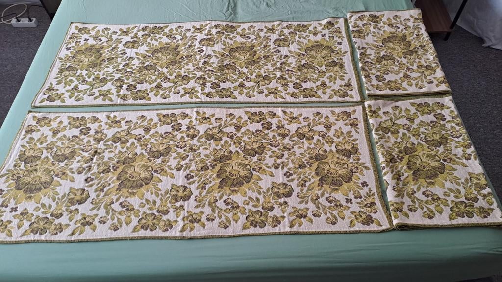 Vintage geweven tafellopers en tafelkleed, Ophalen of Verzenden