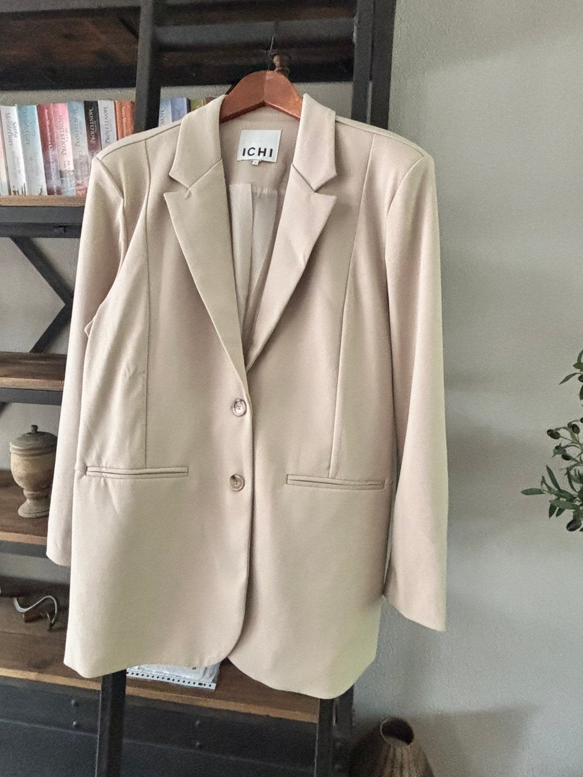 ICHI Blazer Oversized, Beige, Maat 42/44 (L), Nieuw, Ophalen of Verzenden