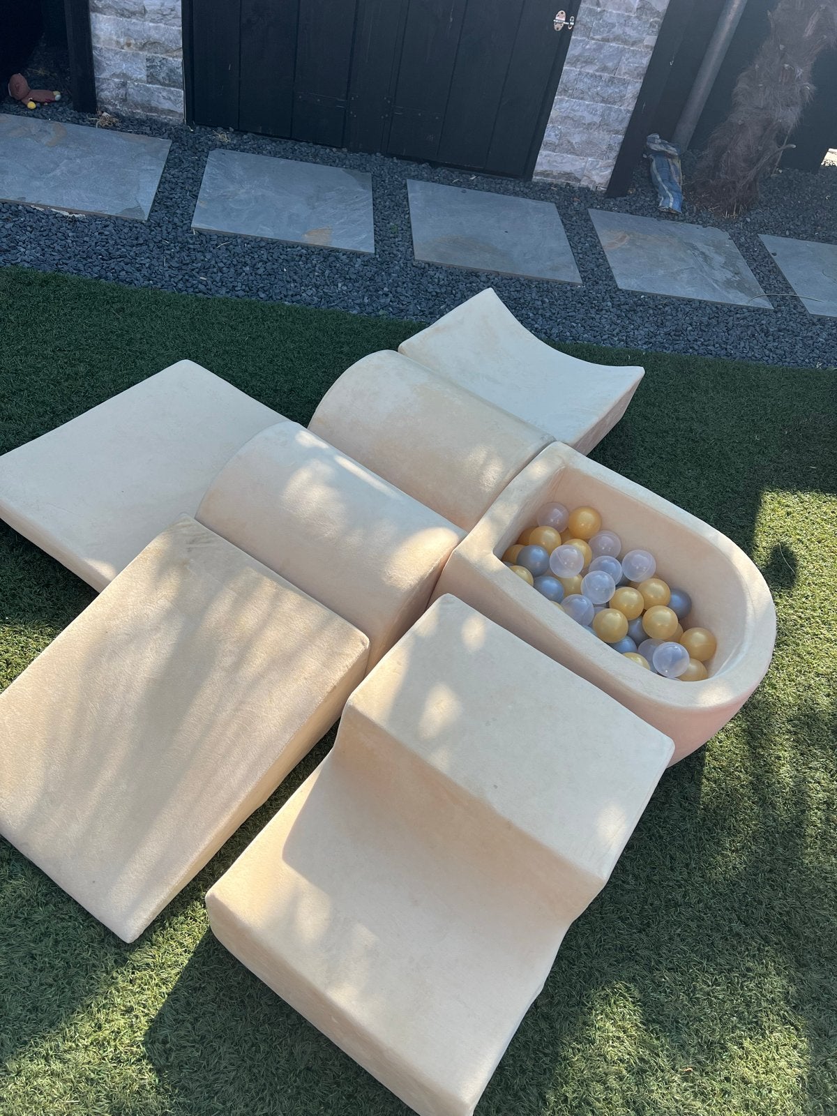 Soft play beige babygym met ballenbak en ballen, Ophalen, Zo goed als nieuw, Babygym