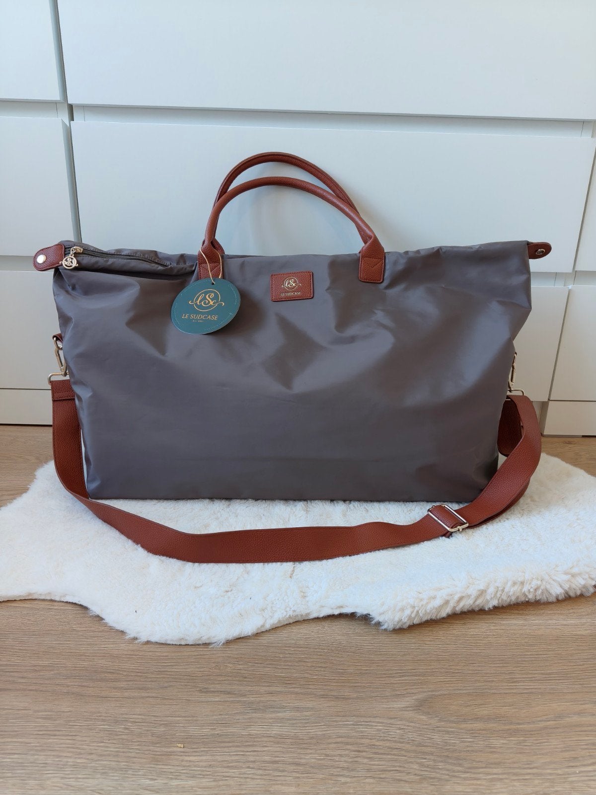 Le Sudcase Weekender Metallic Taupe - Nieuw, 40 tot 60 cm, 30 cm of meer, Bruin, Ophalen of Verzenden