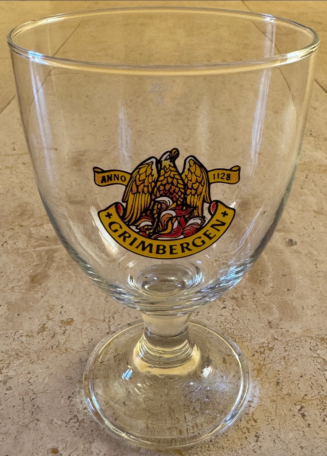 Grimbergen bierglas - Anno 1128, Ophalen of Verzenden, Zo goed als nieuw, Glas of Glazen, Overige merken