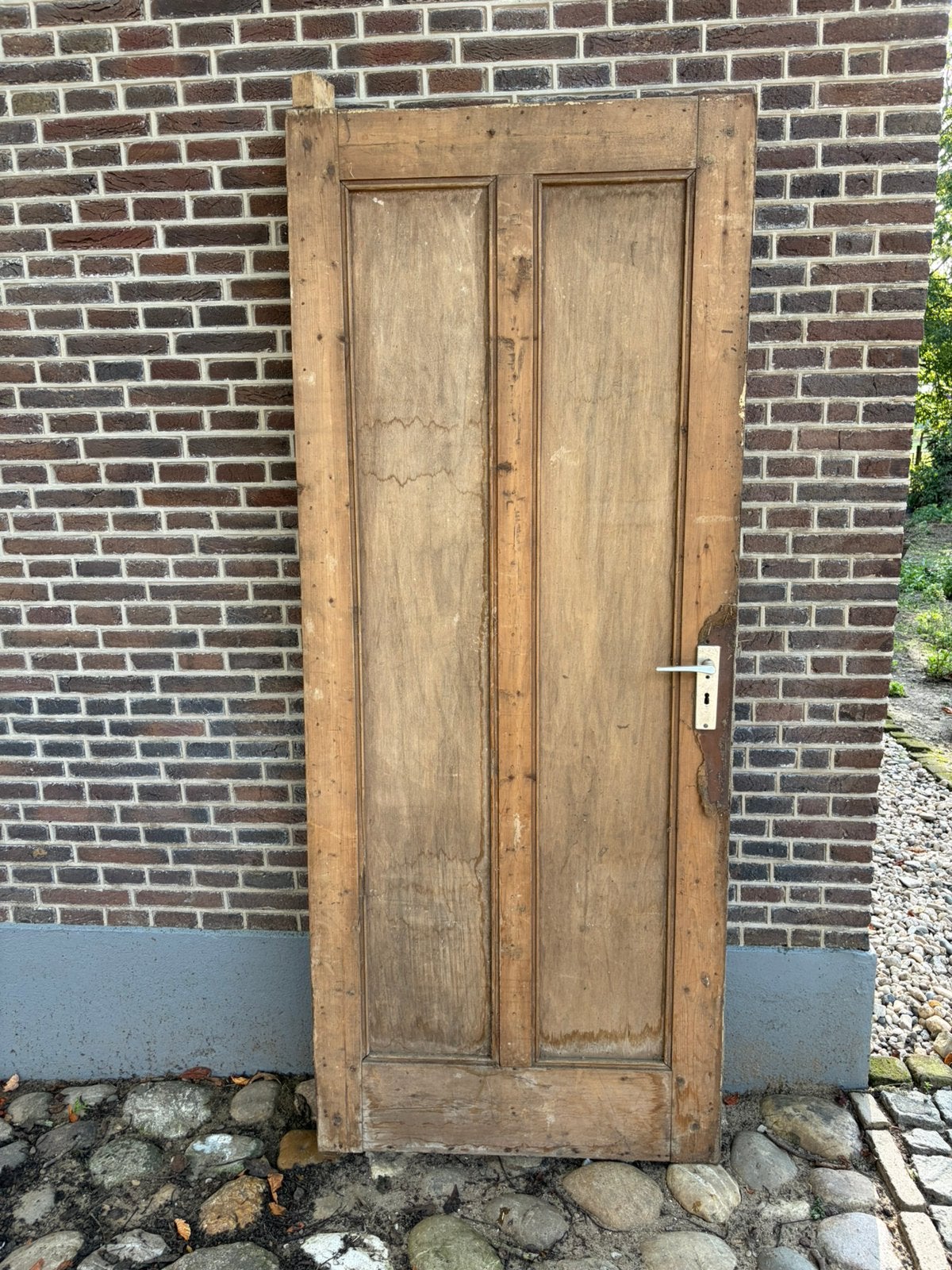 Oude grenen deur met werkend slot 202 x 82, Ophalen, Zo goed als nieuw, Binnendeur, 200 tot 215 cm