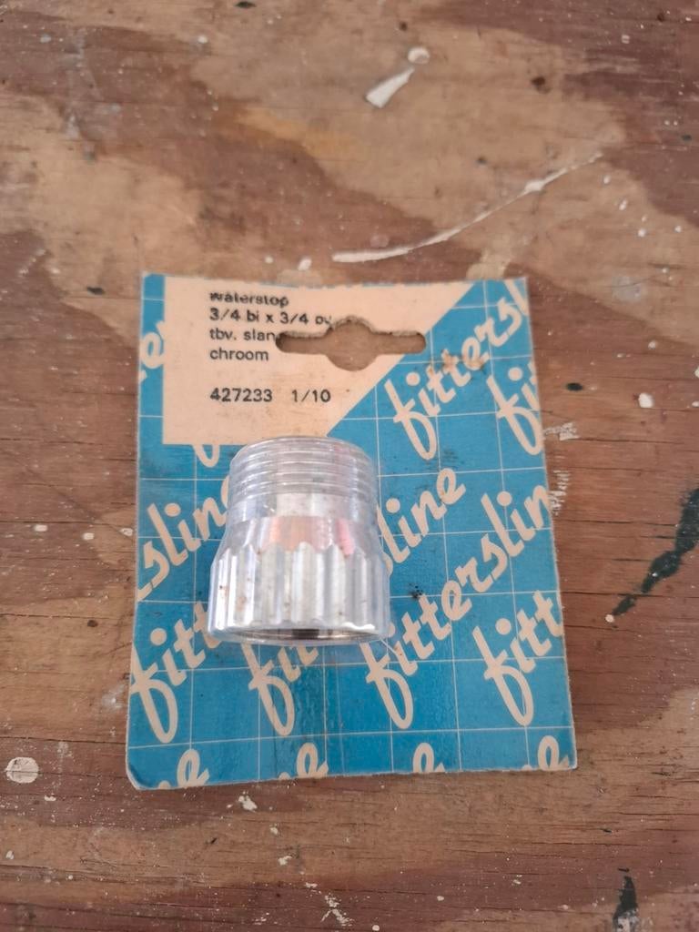 Waterstop 3/4" chroom voor slang, Doe-het-zelf en Verbouw, Buizen en Afvoer, Overige materialen, Overige typen, Nieuw, Minder dan 2 meter