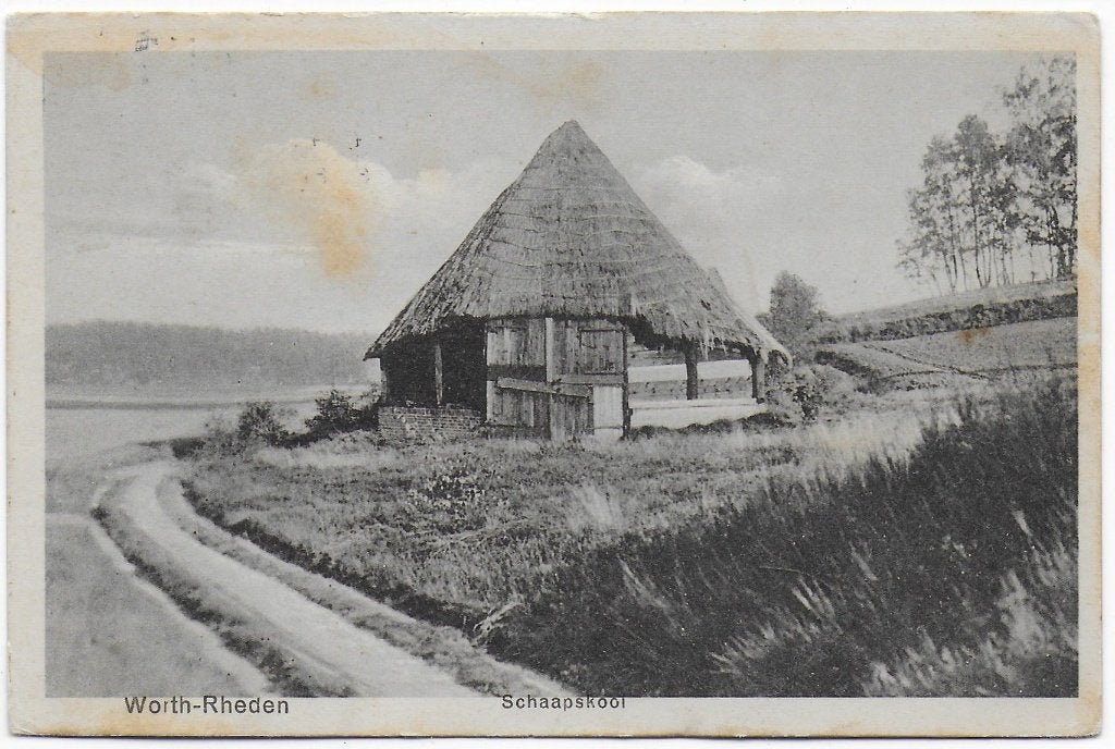 Worth Rheden Schaapskooi Ansichtkaart uit 1926 (B7464 ), Verzamelen, Ansichtkaarten | Nederland, Ophalen of Verzenden, 1920 tot 1940
