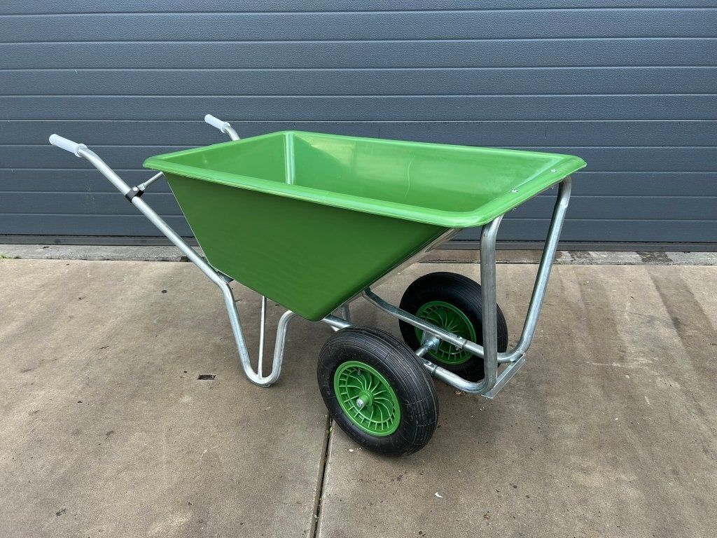 Kruiwagen 2 wielen kunststof bak 160 liter groen luchtband, Ophalen, Nieuw, Handmatig, Tweewielig