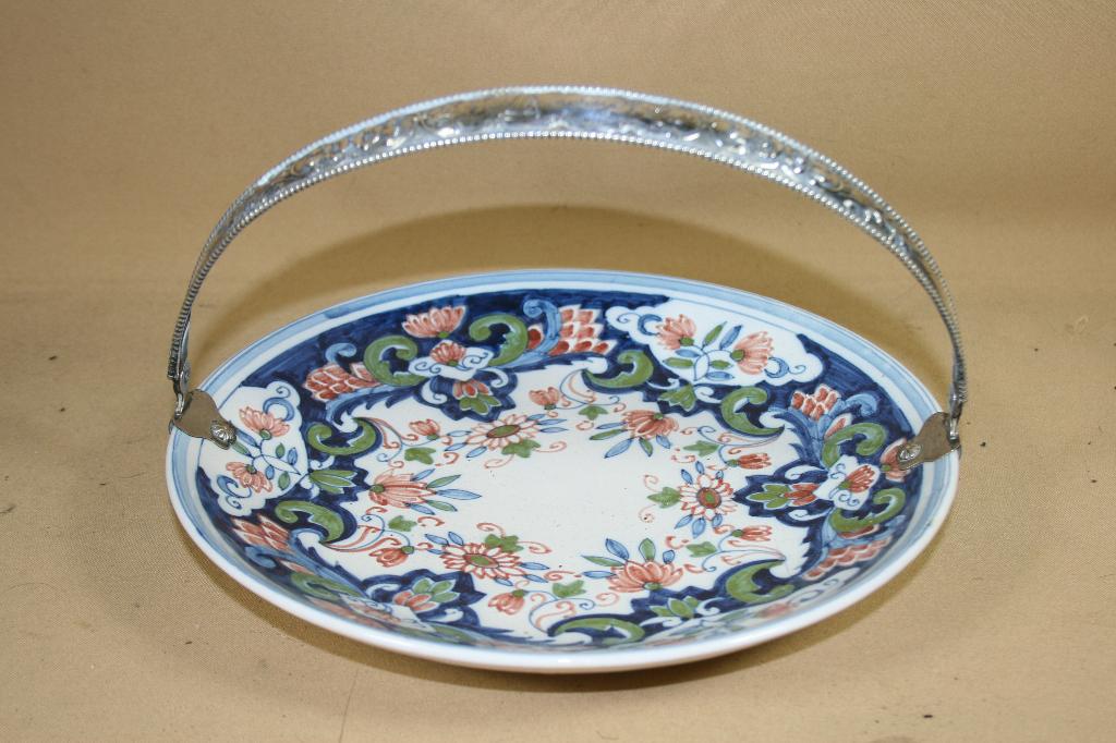 Makkum bord met zilveren hengsel, Antiek en Kunst, Ophalen of Verzenden, Zilver