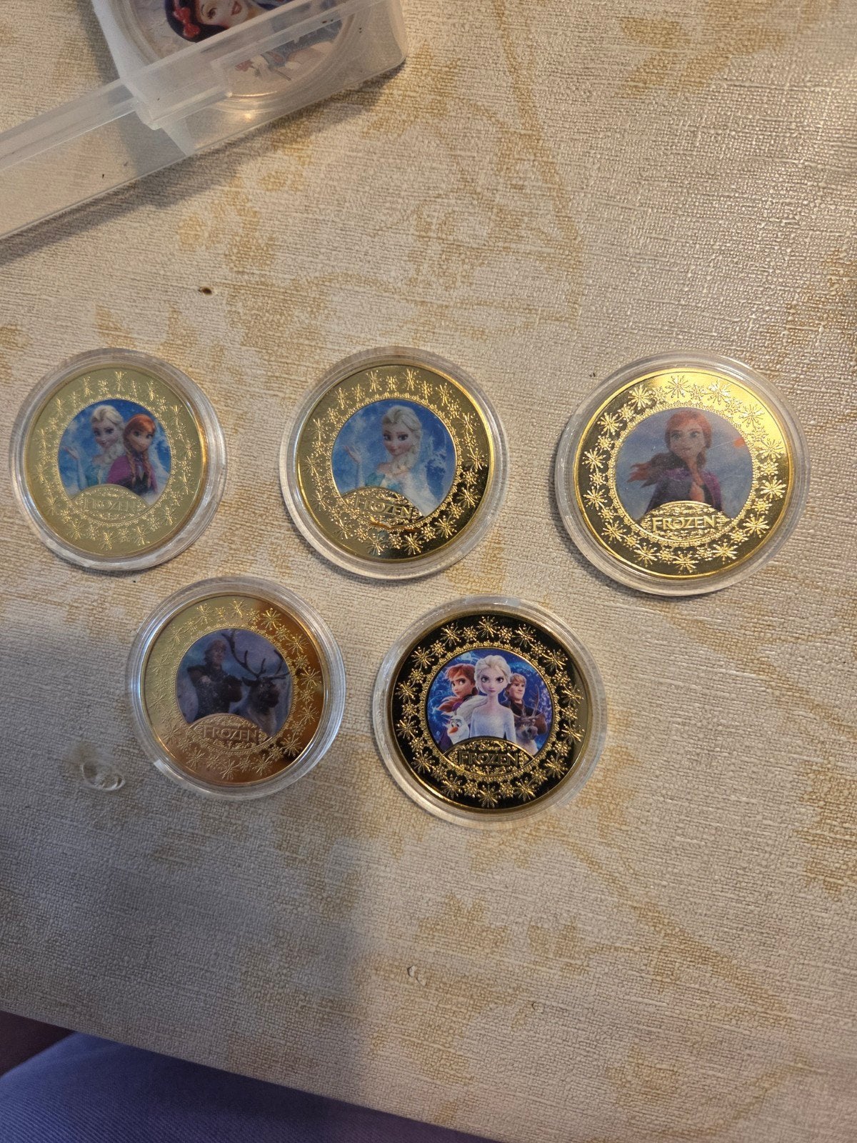 Disney Frozen munten set - Elsa, Anna, Kristoff, Sven, Olaf, Verzamelen, Disney, Ophalen of Verzenden, Overige figuren, Nieuw
