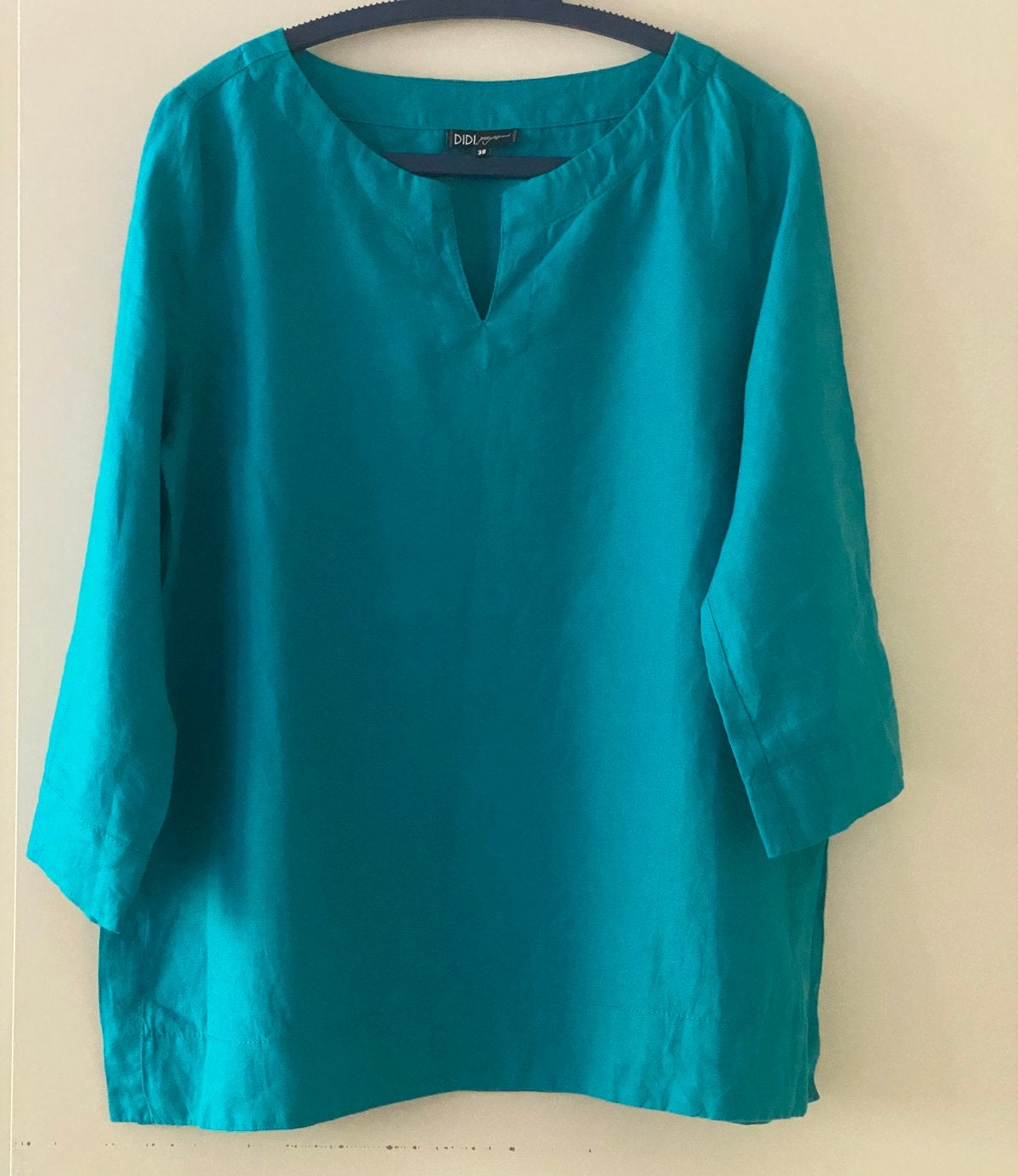 DIDI Linnen Tuniek/Blouse Maat 38 (M) in Petrol, Ophalen of Verzenden, Zo goed als nieuw, Maat 38/40 (M), Groen