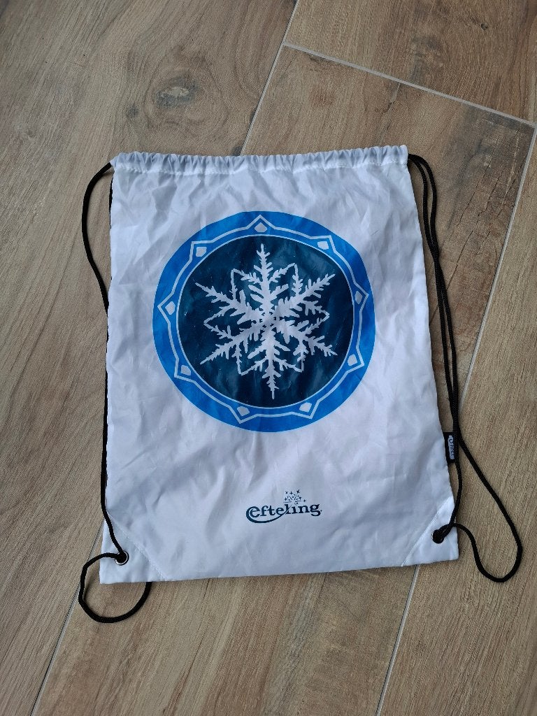 Efteling gymtas / rugzakje – wit met sneeuwvlok, Ophalen of Verzenden, Zo goed als nieuw, Overige typen