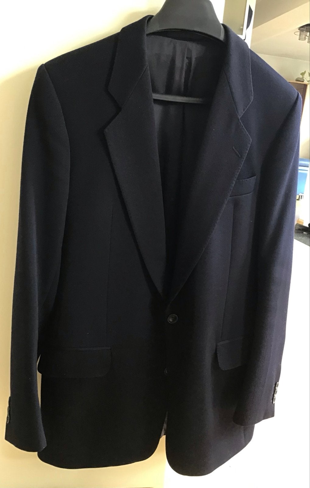 Vintage HUGO BOSS Pak- Zuiver Scheerwol - Made in W-Germany, Ophalen of Verzenden, Zo goed als nieuw, Maat 48/50 (M), Blauw