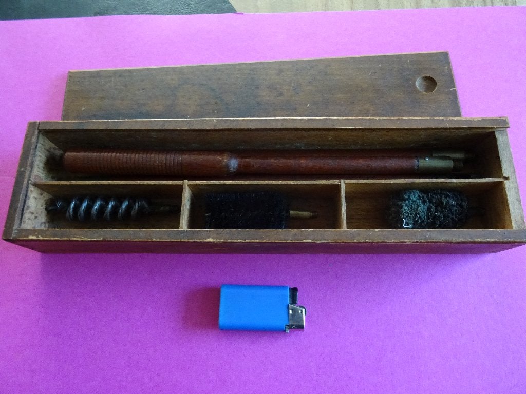 ANTIEKE SCHOONMAAK SET WAPEN GEWEER  KISTJE WAPENS REVOLVER, Ophalen of Verzenden