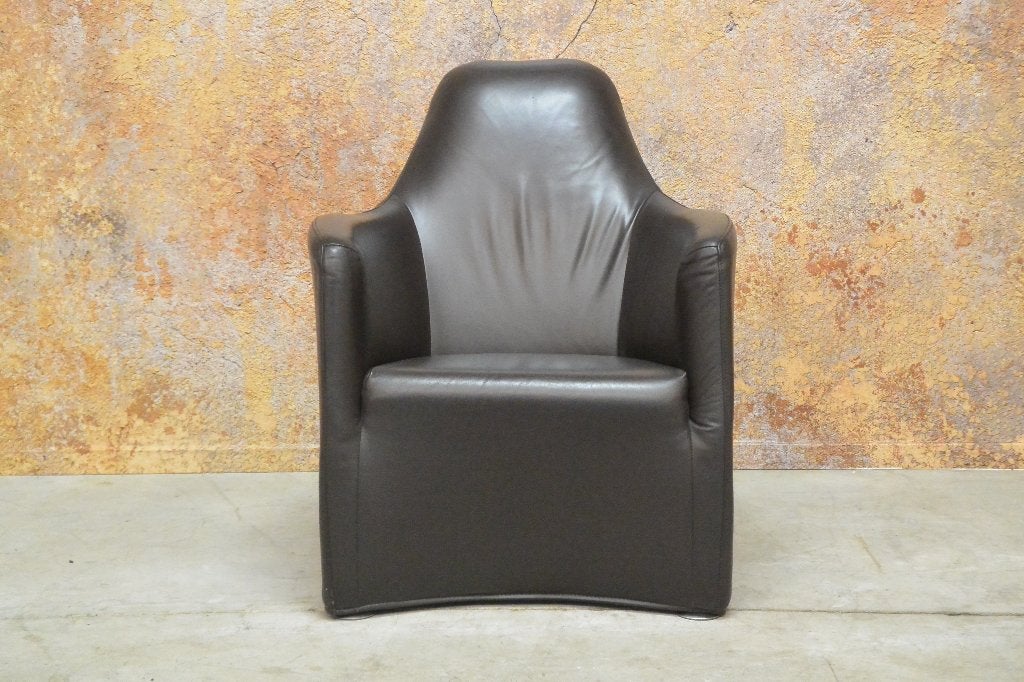 ZGANieuw bruine leren Bert Plantagie Z Lounge designfauteuil, Bert plantagie, 75 tot 100 cm, Ophalen of Verzenden, Leer