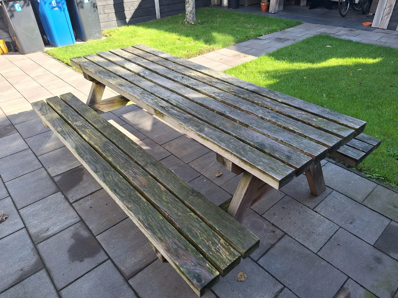 Picknicktafel 220cm douglashout, Tuin en Terras, Ophalen, Gebruikt, Rechthoekig, Hout