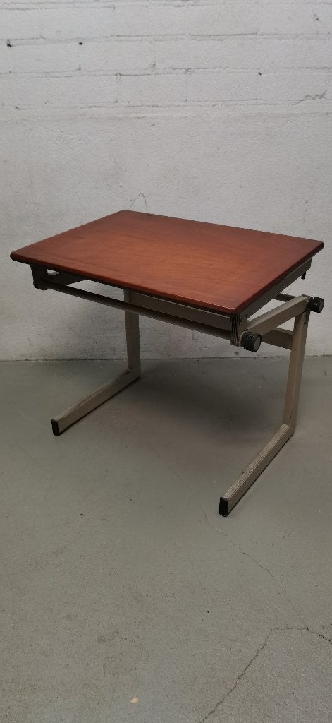 Vintage Tekentafel / Werktafel met Verstelbaar Blad, Ophalen