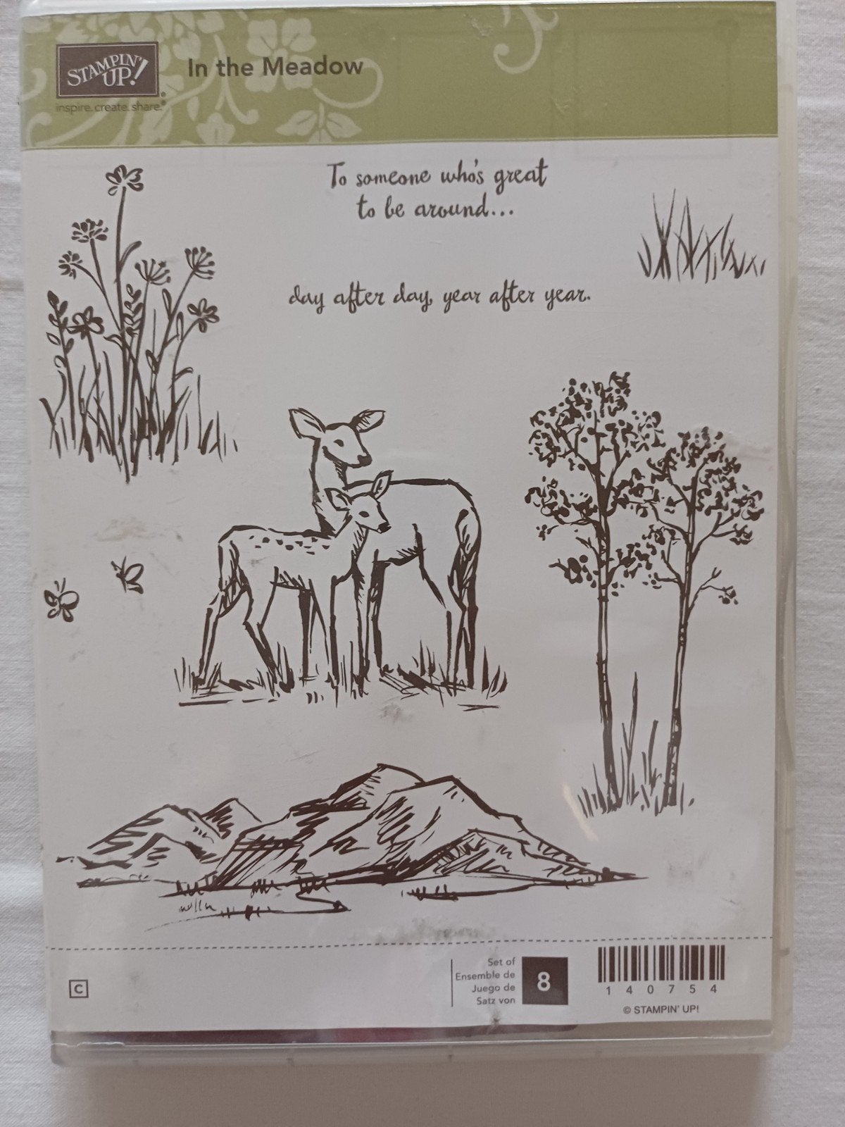 Stampin' Up! Stempelset "In the Meadow" - Herten & Natuur, Ophalen of Verzenden, Gebruikt