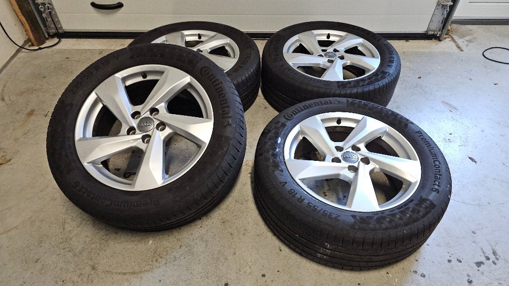 Originele Audi Q3 F3 18 inch S-line velgen 5x112 |  Zomerset, 18 inch, Gebruikt, Banden en Velgen, Ophalen of Verzenden