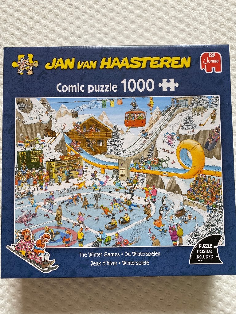 Jan v haaster 1000 winterspelen, Ophalen of Verzenden, 500 t/m 1500 stukjes, Zo goed als nieuw, Legpuzzel