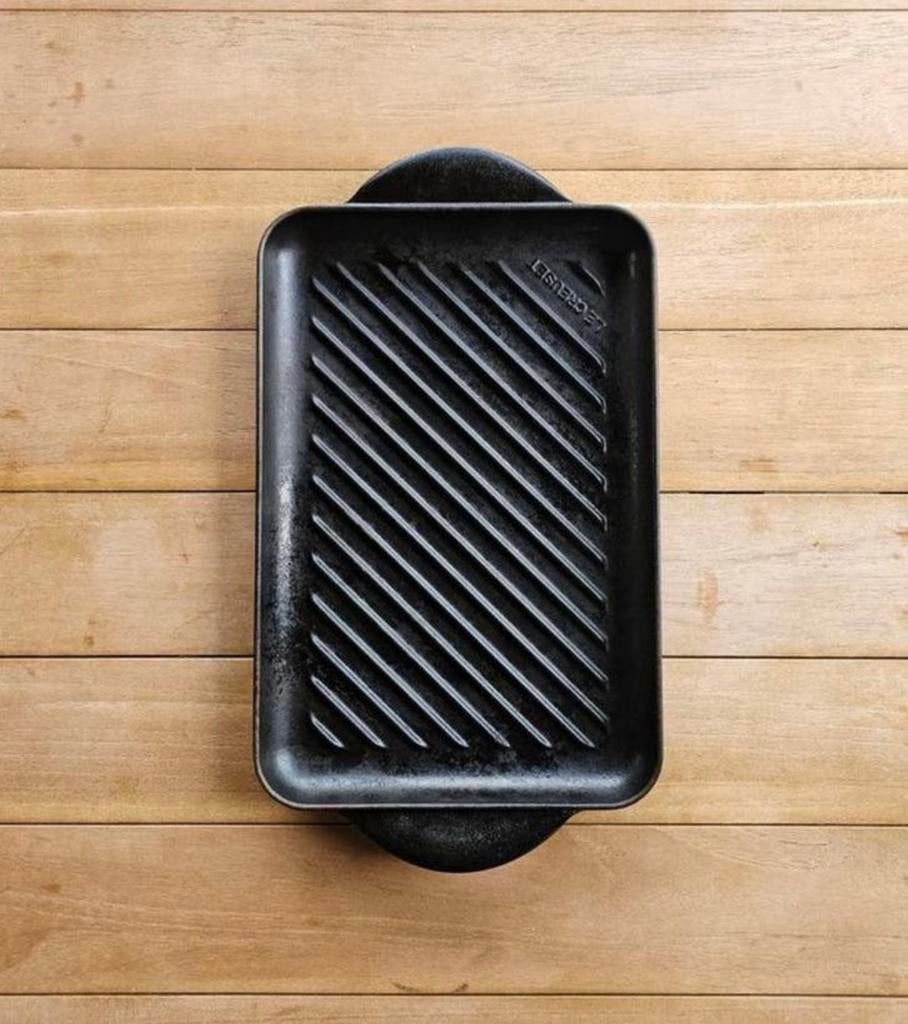 Le Creuset grill plaat 32 cm gietijzer, Ophalen of Verzenden, Zo goed als nieuw, Gietijzer, Overige typen