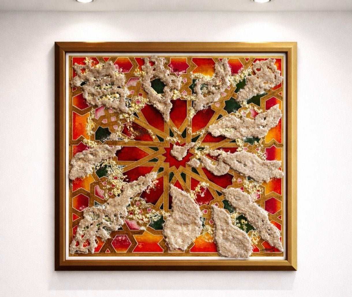 Abstract Kunstwerk: Levendige Kleuren en Textuur, Ophalen of Verzenden