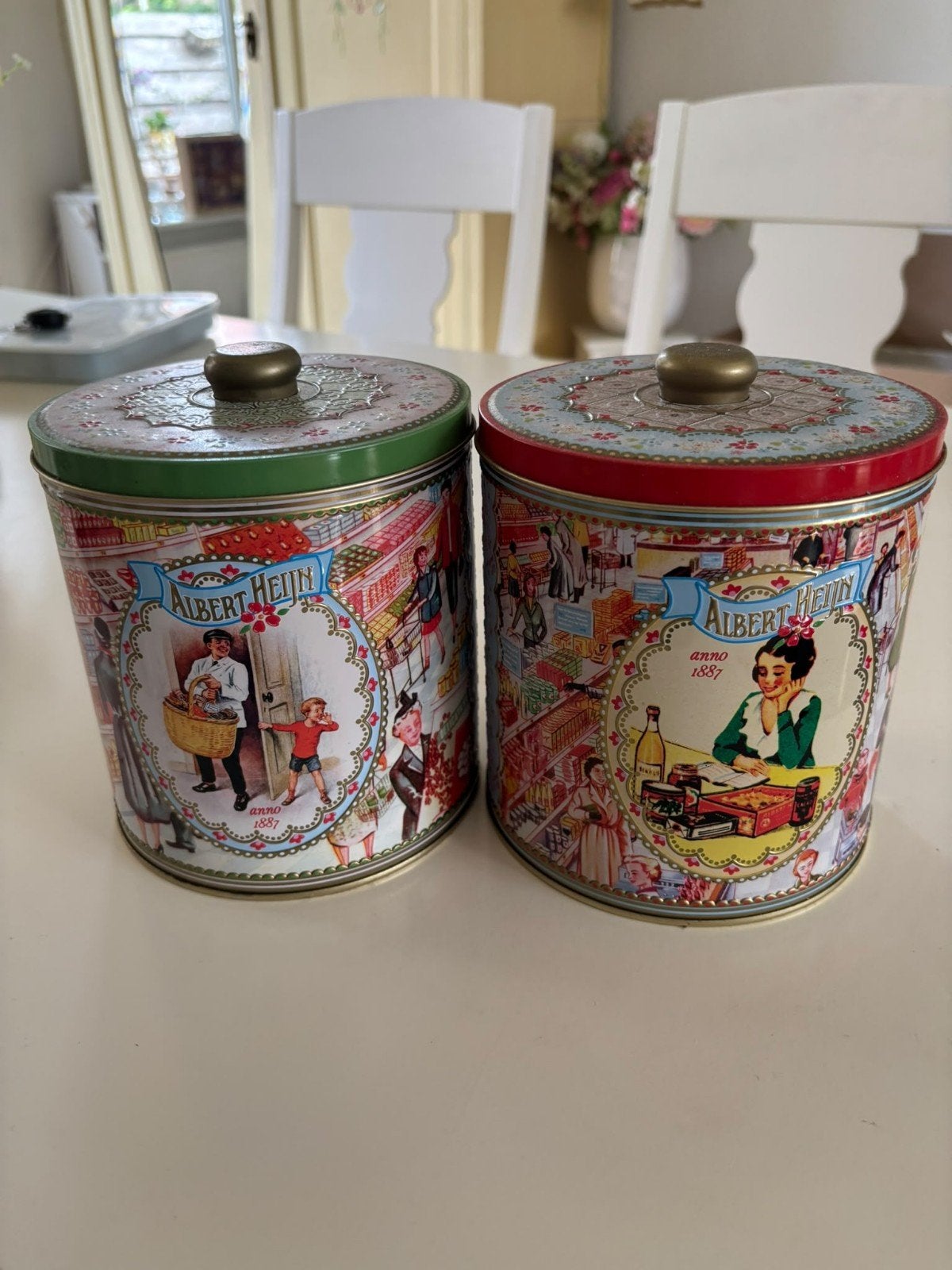 Set van 2 Albert Heijn nostalgische blikken, Ophalen of Verzenden, Zo goed als nieuw, Koek(jes), Overige merken