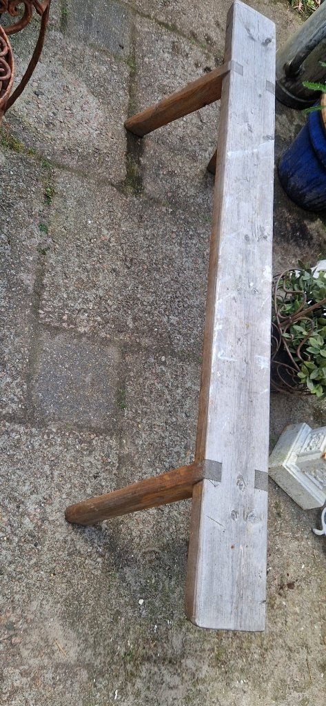 Super mooi houten bankje-beun voor binnen/buiten (brocante), Tuin en Terras, Ophalen, Gebruikt