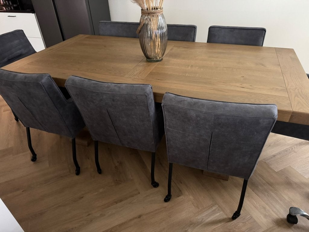 Robuuste kloostertafel 220x110 cm – landelijke eettafel, Huis en Inrichting, Ophalen, 100 tot 150 cm, Eikenhout, 200 cm of meer