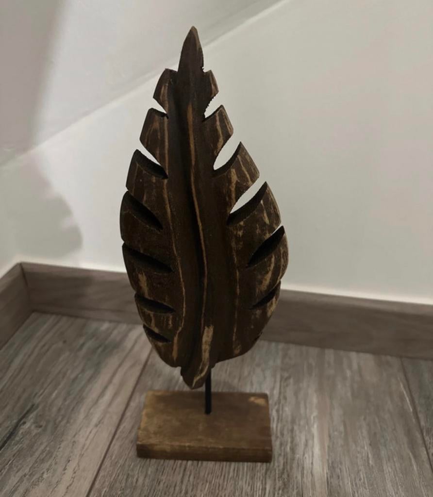 Prachtige houten blad decoratie - Tropische sfeer, Huis en Inrichting, Woonaccessoires | Overige, Ophalen of Verzenden, Nieuw