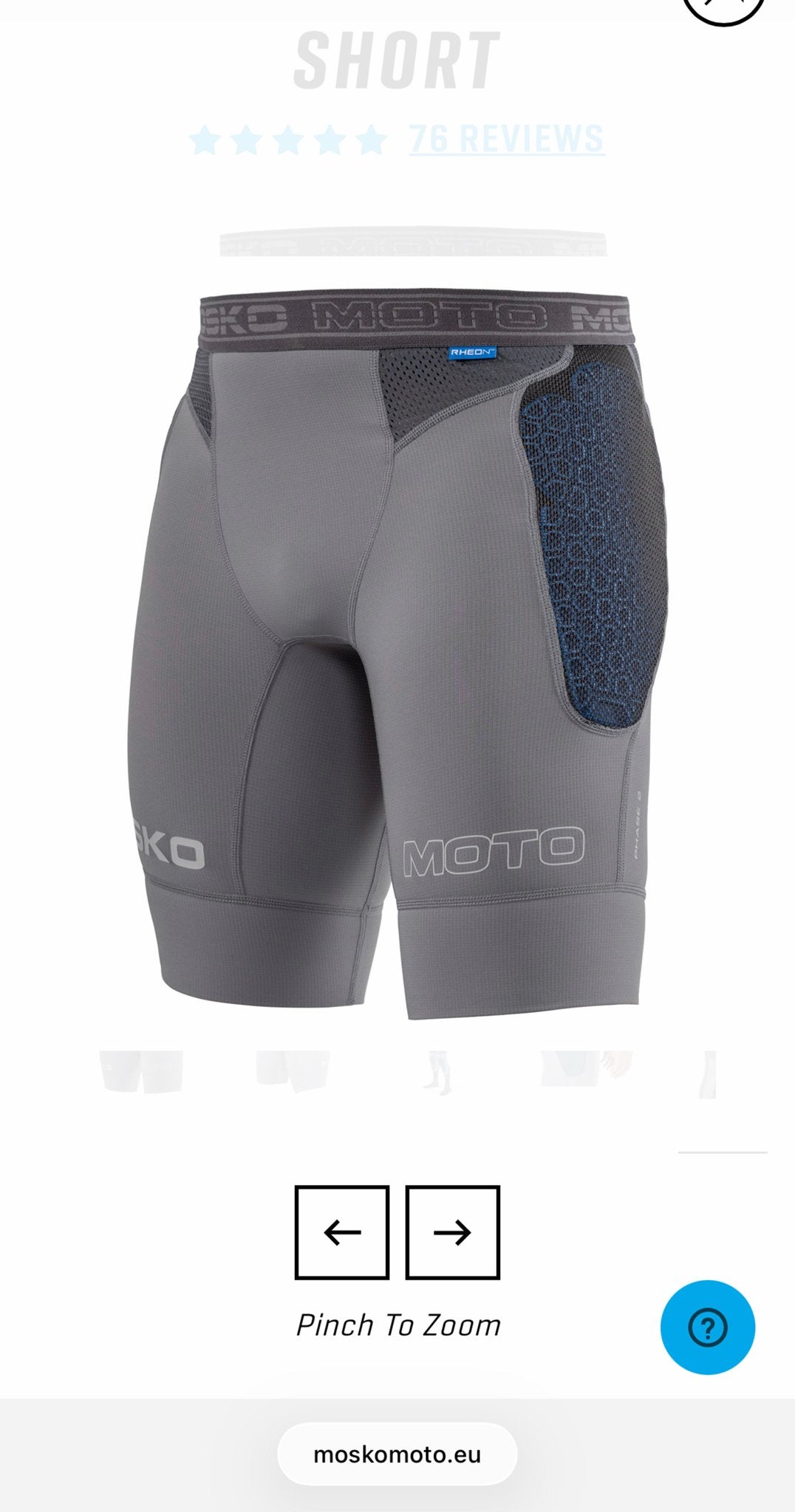 Mosko Moto Adventure Short - Maat 2XL- zgan, Motoren, Ophalen of Verzenden, Tweedehands, Heren, Overige typen
