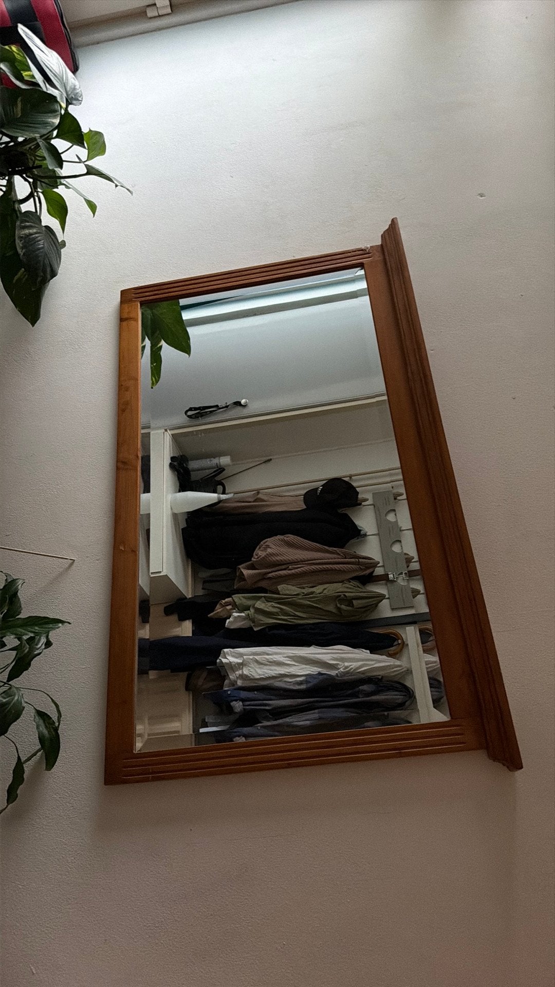 Mooie Houten Spiegel / Wandspiegel met Houten Lijst, Ophalen of Verzenden, Zo goed als nieuw