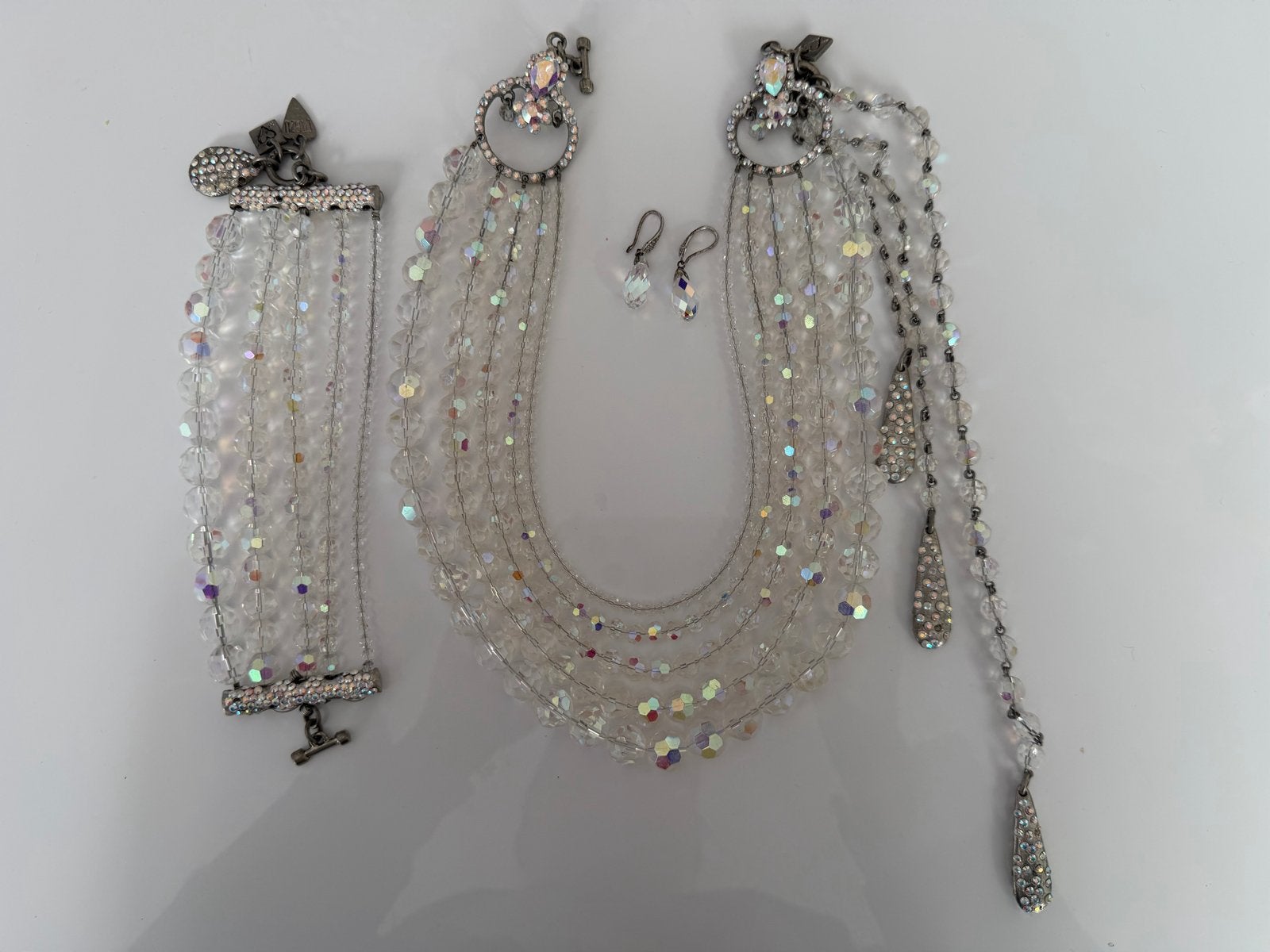 Otazu ketting, armband en oorbellen set met kristallen, Met kristal, Overige materialen, Ophalen of Verzenden, Zo goed als nieuw