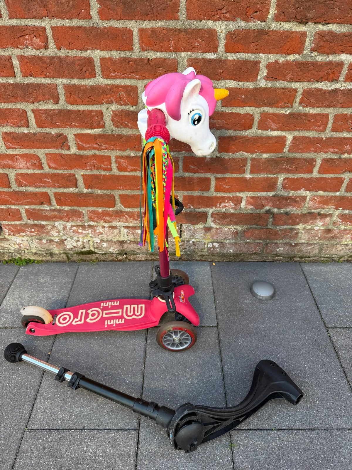 Micro Mini Step met eenhoorn met zitje en duwstang, Ophalen of Verzenden, Gebruikt, Gewone step