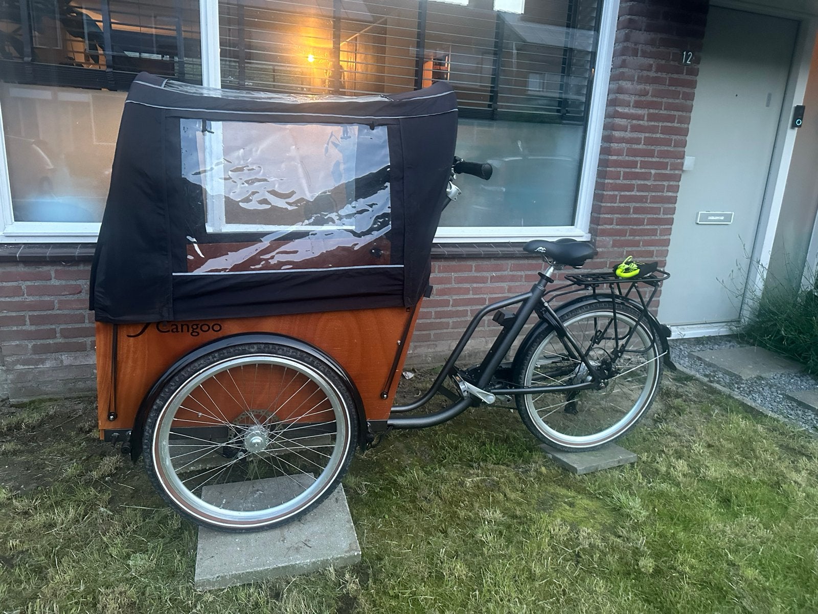 Stevige elektrische bakfiets, Gebruikt, Elektrisch, 2 kinderen, Ophalen