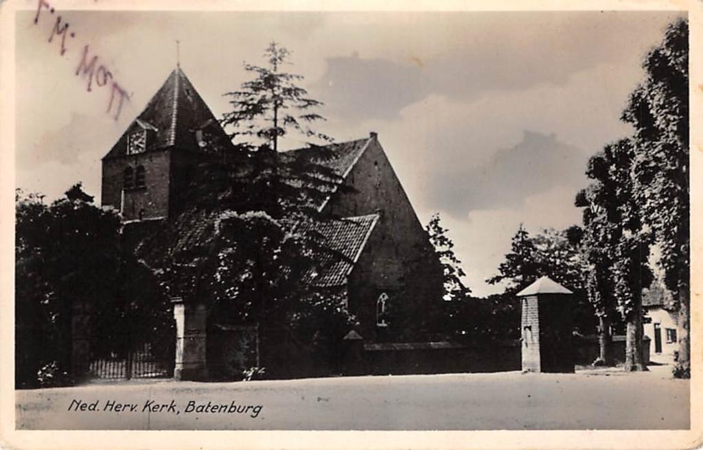 Batenburg Ned. Herv. Kerk, (Gld.) Wijchen Nijmegen, Ophalen of Verzenden, 1940 tot 1960, Ongelopen, Gelderland