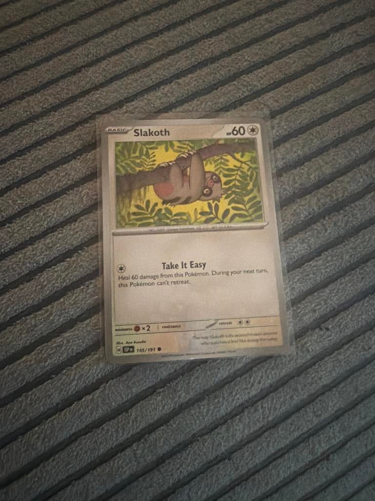 Pokémon Kaart: Slakoth (Basic, 60 HP, 145/191), Ophalen of Verzenden, Zo goed als nieuw, Losse kaart