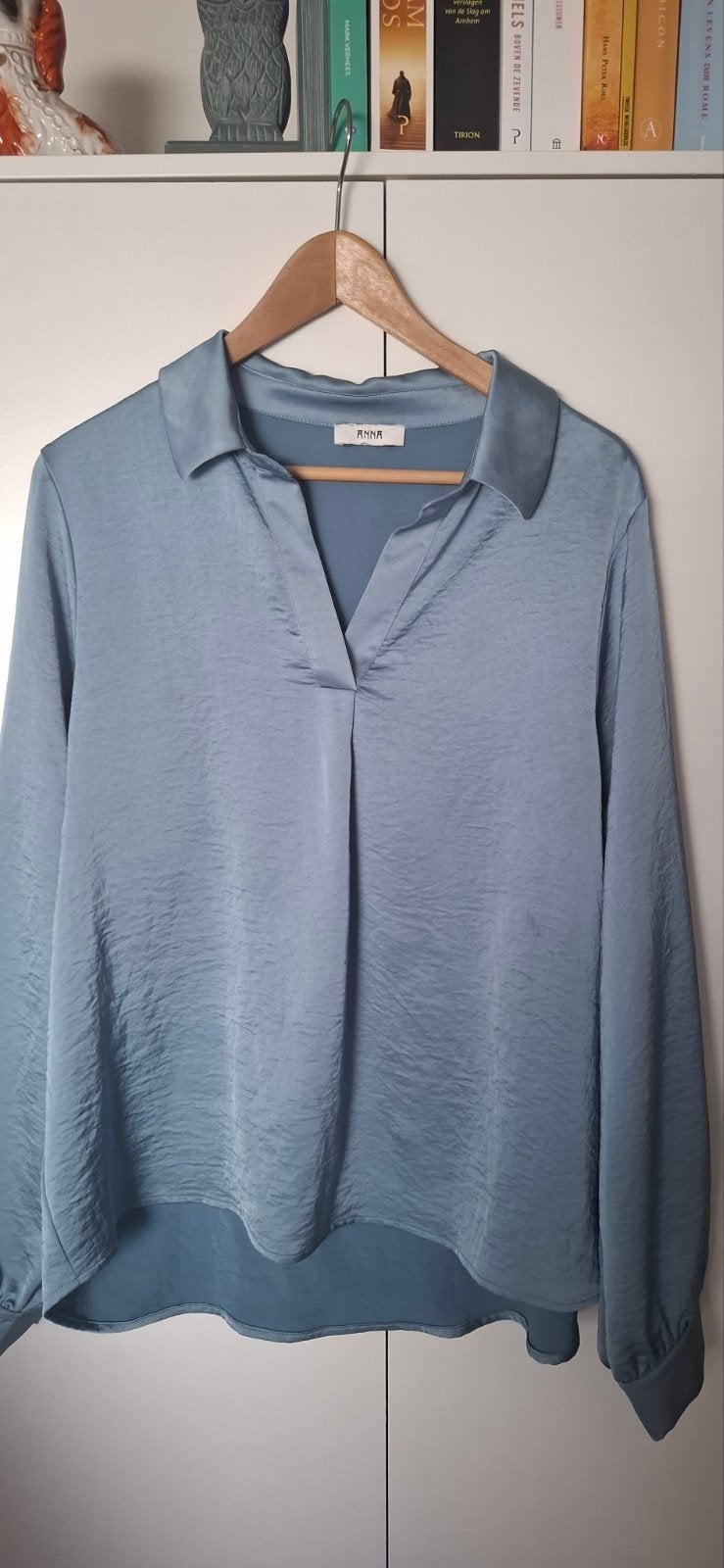 Charmante Petrol Blauwe Blouse Anna, Maat 38/40 (M), ANNA, Blauw, Ophalen of Verzenden