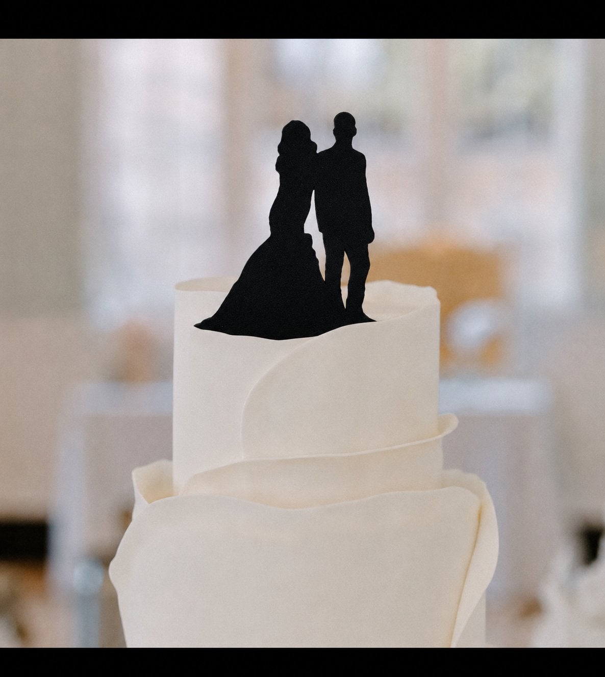 Bruidspaar Taarttopper - Elegant Silhouet voor Bruidstaart, Verzenden, ., Nieuw, .