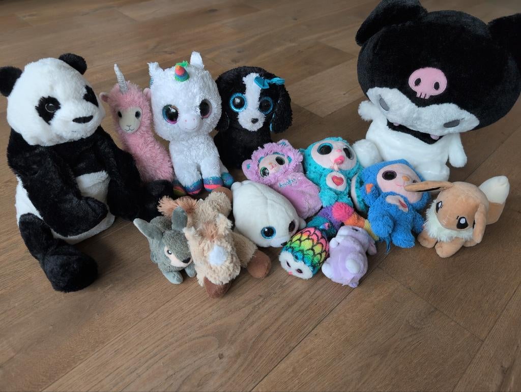 Diverse knuffels - Panda, Eenhoorn, Ty Beanie Boos en meer, Kinderen en Baby's, Speelgoed | Knuffels en Pluche, Ophalen, Gebruikt