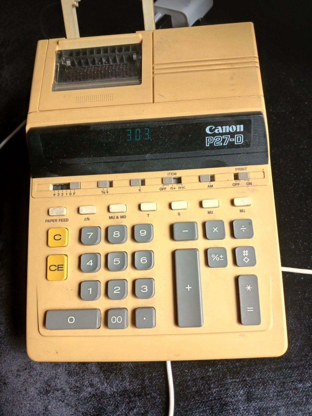 Vintage Canon P27-D Rekenmachine met Printer - Werkend, Ophalen of Verzenden, Gebruikt