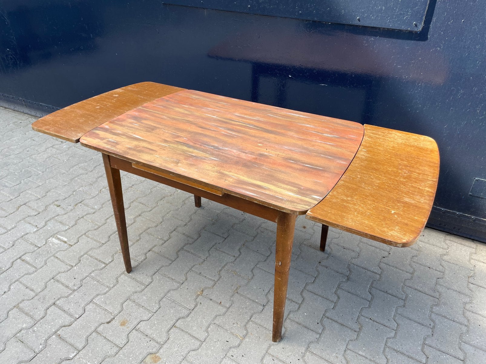 Uitschuifbare tafel, Uitschuiftafel jaren '50, Ophalen