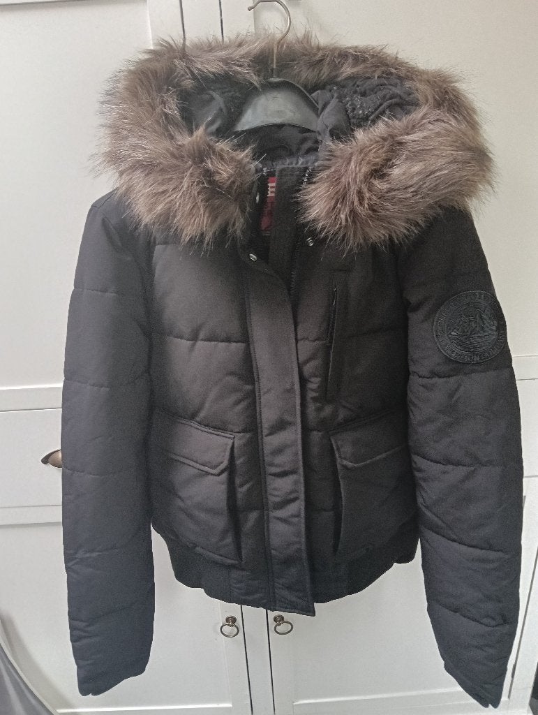 Superdry Bomberjas, Kleding | Dames, Jasjes, Kostuums en Pakken, Superdry, Zwart, Maat 42/44 (L), Nieuw